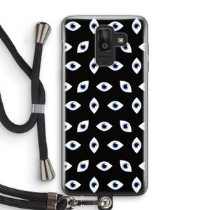Eyes pattern: Samsung Galaxy J8 (2018) Transparant Hoesje met koord