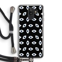 Eyes pattern: Samsung Galaxy J8 (2018) Transparant Hoesje met koord