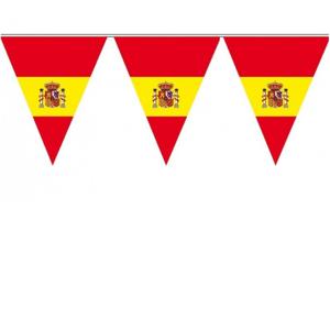 Spanje supporter vlaggenlijn - kunststof - 500 cm - Spaanse kleuren - feestartikelen/versiering