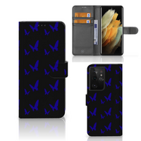 Samsung Galaxy S21 Ultra Telefoon Hoesje Vlinder Patroon - thumbnail