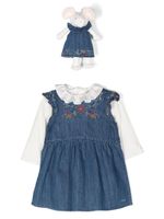 Chloé Kids ensemble robe-figurine en jean - Bleu - thumbnail