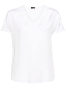 Kiton t-shirt en soie à col v - Blanc