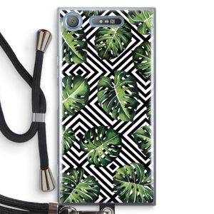 Geometrische jungle: Sony Xperia XZ1 Transparant Hoesje met koord