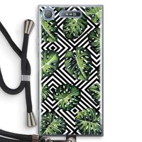 Geometrische jungle: Sony Xperia XZ1 Transparant Hoesje met koord