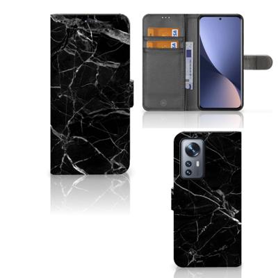 Xiaomi 12 Pro | Bookcase | Marmer Zwart - Origineel Cadeau Vader