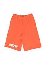 Marni Kids short de sport à logo imprimé - Orange - thumbnail