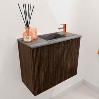 Toiletmeubel Mondiaz Joya Dlux | 50 cm | Meubelkleur Walnut | Faye wastafel Sombra Wasbak Rechts | 1 kraangat