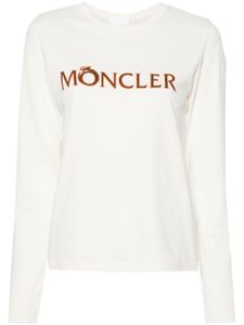 Moncler t-shirt à logo floqué - Tons neutres