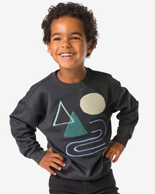 051 Kindersweater Grafisch Donkergrijs (donkergrijs)