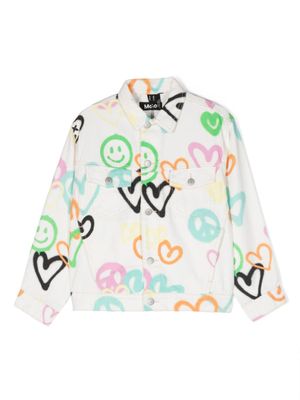 Molo veste en jean Hedly à imprimé DG graffiti - Blanc