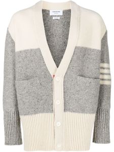 Thom Browne cardigan oversize à design colour block - Gris