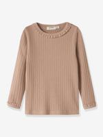 T-shirt meisje LIL'ATELIER MINI geribd kaneel
