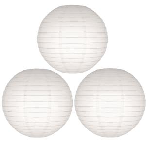 Luxe witte bol lampionnen - 12x - dia 25 cm - Bruiloft, verjaardag, party feestartikelen