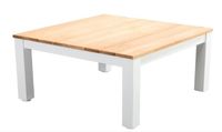 Midori coffee table 75x75cm. alu white/teak - Yoi - thumbnail