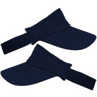 2x stuks navy blauwe zonneklep voor volwassenen