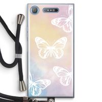 White butterfly: Sony Xperia XZ1 Transparant Hoesje met koord