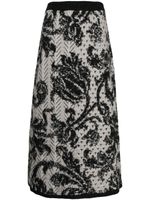 Antonio Marras jupe mi-longue en jacquard à taille haute - Noir