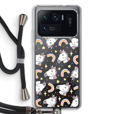 Rainbow Unicorn: Xiaomi Mi 11 Ultra Transparant Hoesje met koord