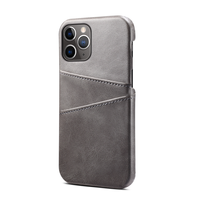 iPhone 12 Mini hoesje - Backcover - Pasjeshouder - Portemonnee - Kunstleer - Grijs