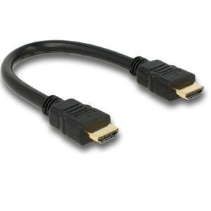 DeLOCK High Speed HDMI met Ethernet - HDMI A male > HDMI A male kabel 0,25 meter, 4K