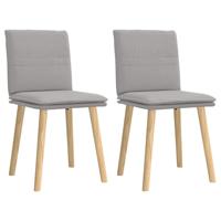 Eetkamerstoelen 2 st stof wolk grijs