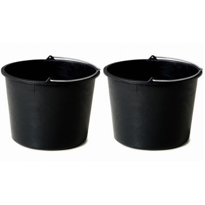Pakket van 3x stuks bouwemmers / specie emmers 20 liter met maatverdeling