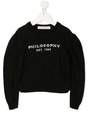Philosophy Di Lorenzo Serafini Kids pull à logo - Noir