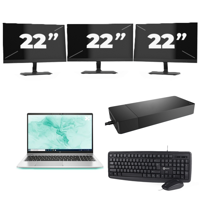 HP ProBook 650 G8 - Intel Core i5-11e Generatie - 15 inch - 16GB RAM - 256GB SSD - Windows 11 Home + 3x 22 inch Monitor