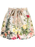 Camilla short en soie à imprimé Renaissance Romance - Multicolore