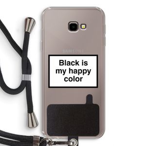 Black is my happy color: Samsung Galaxy J4 Plus Transparant Hoesje met koord
