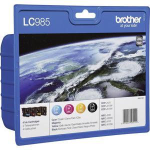 Brother Inktcartridge LC-985 Origineel Combipack Zwart, Cyaan, Magenta, Geel LC985VALBPDR