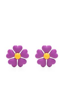 Moschino boucles d'oreilles fleur à clip - Violet