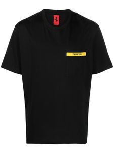 Ferrari t-shirt en coton à patch logo - Noir