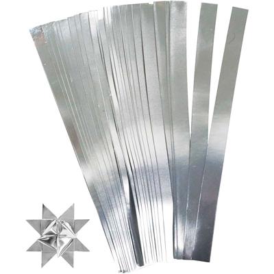 Creativ Company Vlechtstroken, l: 45 cm, b: 15 mm, d 6,5 cm, zilver, 100 stroken/ 1 doos