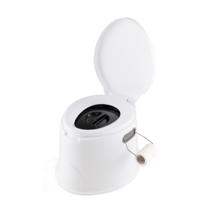 Draagbaar Reis Toiletpotje Lichtgewicht Buiten Toilet met Uitneembare Binnenemmer Uitneembare Houder voor Toiletpapier Wit/Grijs