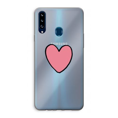 Hartje: Samsung Galaxy A20s Transparant Hoesje