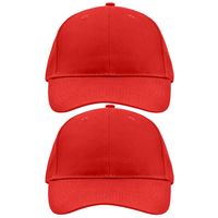 2x stuks 6-panel baseball rode caps voor volwassenen