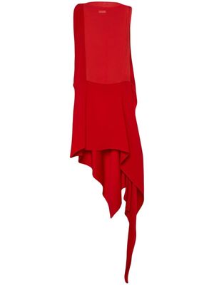 Ferragamo robe en soie à design asymétrique - Rouge