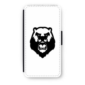 Angry Bear (white): iPhone 7 Plus Flip Hoesje