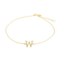 Minimalistische letter armband - 14K GOUD - Goud - W