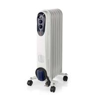 Nedis htoi30wt7 mobiele olieradiator 600 / 900 / 1500 w 7 vinnen instelbare thermostaat 3 warmte standen omvalpreventie wit