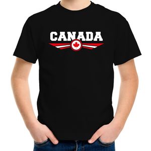 Canada landen t-shirt zwart kids XL (158-164)  -