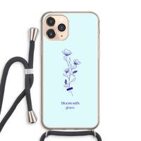 Bloom with grace: iPhone 11 Pro Max Transparant Hoesje met koord