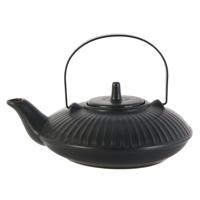 Home Deco Factory Theepot Shanghai - Keramiek - met deksel - zwart - 600 ml - 14 x 21 cm