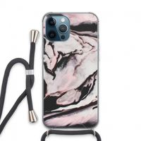 Roze stroom: iPhone 13 Pro Max Transparant Hoesje met koord