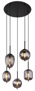 Globo Hanglamp Blacky zwart 5-lichts 15345-5