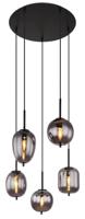 Globo Hanglamp Blacky zwart 5-lichts 15345-5 - thumbnail