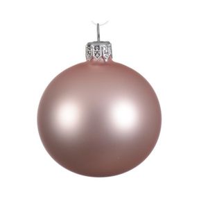 6x Glazen kerstballen mat lichtroze 8 cm kerstboom versiering/decoratie   -