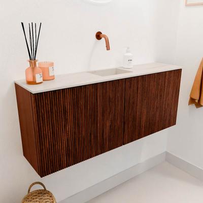Toiletmeubel Mondiaz Joya Dlux | 100 cm | Meubelkleur Ruby | Faye wastafel Meli Wasbak Midden | Zonder kraangat(en)