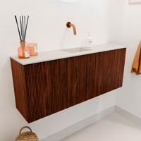 Toiletmeubel Mondiaz Joya Dlux | 100 cm | Meubelkleur Ruby | Faye wastafel Meli Wasbak Midden | Zonder kraangat(en)